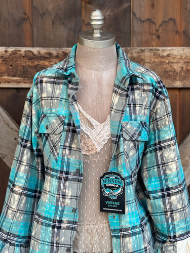 Flared Sleeve Flannel- NOT ALL WHO WANDER ARE LOST